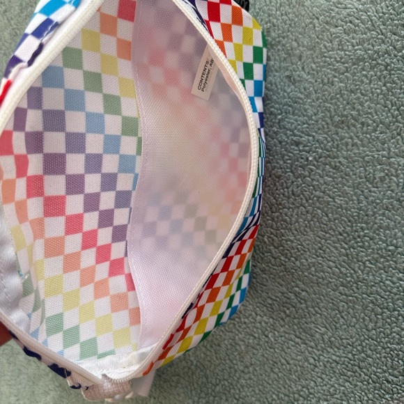 Fydelity Rainbow Checkered Fanny Pack NWT Adjustable Waist Bag - Picture 3 of 5